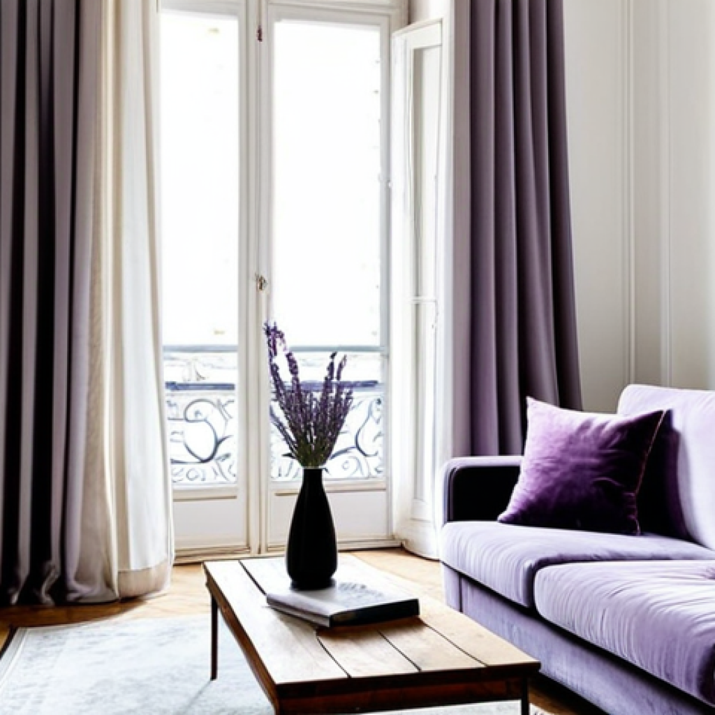 **

"A bright and airy Parisian apartment living room, featuring a comfortable neutral-toned sofa with velvet cushions, a vintage wooden coffee table adorned with books and a vase of lavender, and sheer white curtains allowing natural light to flood the space. Safe for work, appropriate content, fully clothed, professional interior design photography, perfect anatomy, natural proportions, modest decor, family-friendly."

**