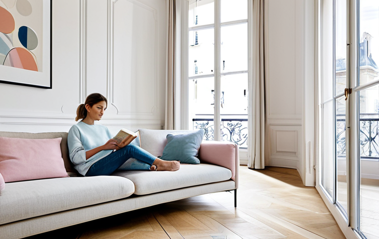 실내건축기사 실기 합격 팁 - Modern Parisian Apartment**

"A bright, modern apartment interior in Paris, featuring a minimalist a...