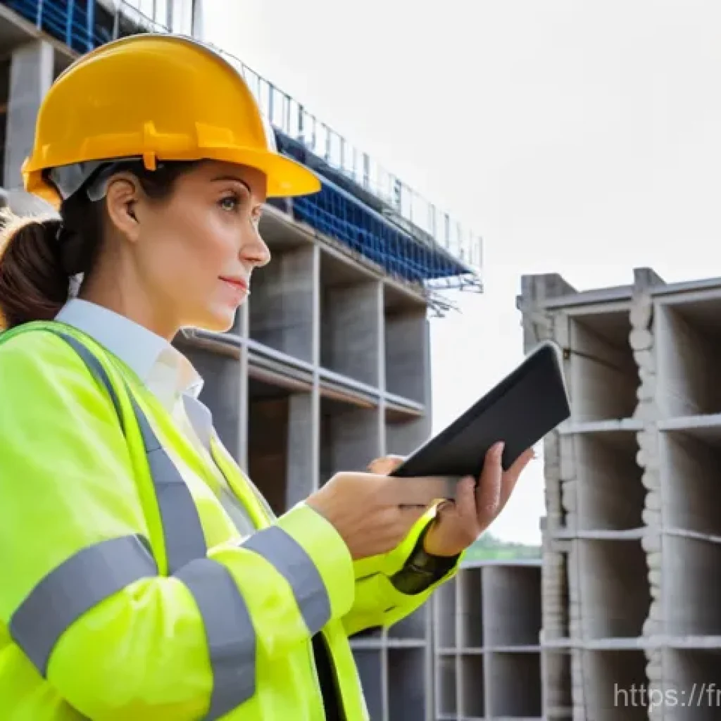 실내건축 이론과 실무의 조화 - A professional female interior designer, dressed in chic but practical work attire (such as tailored...