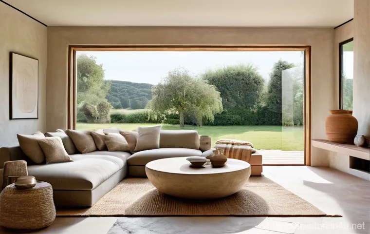 실내건축 이론과 실무의 조화 - A professional female interior designer, dressed in chic but practical work attire (such as tailored...