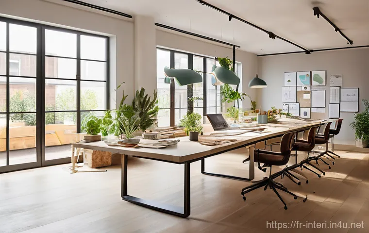 실내건축 면접 질문과 답변 준비 - **Prompt:** A dynamic, mid-shot of a confident young female interior architect candidate, in her lat...