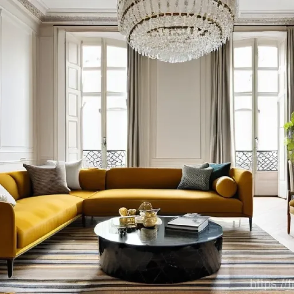 실내건축 시험 준비를 위한 학습 자료 - **A Luxurious Parisian Living Room with Global Accents:**
    "Generate an image of a luxurious and ...