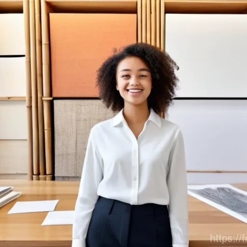 실내건축 실기 시험의 모범 사례 - **Prompt 1: Interior Architecture Student Presentation**
    A confident young interior architecture...