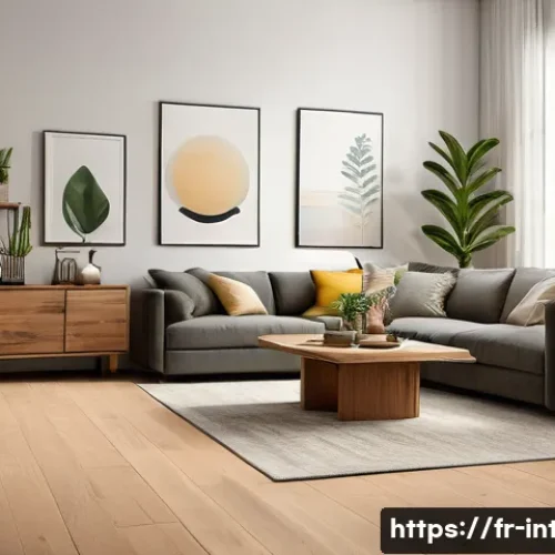Home 32 실내건축 실무 필수 지식 - A warm and inviting interior design scene showcasing a living room with natural solid wood flooring ...
