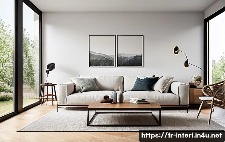실내건축 자격증 취득 후 진로 탐색 - A modern residential interior design scene showcasing a bright, spacious living room with minimalist...