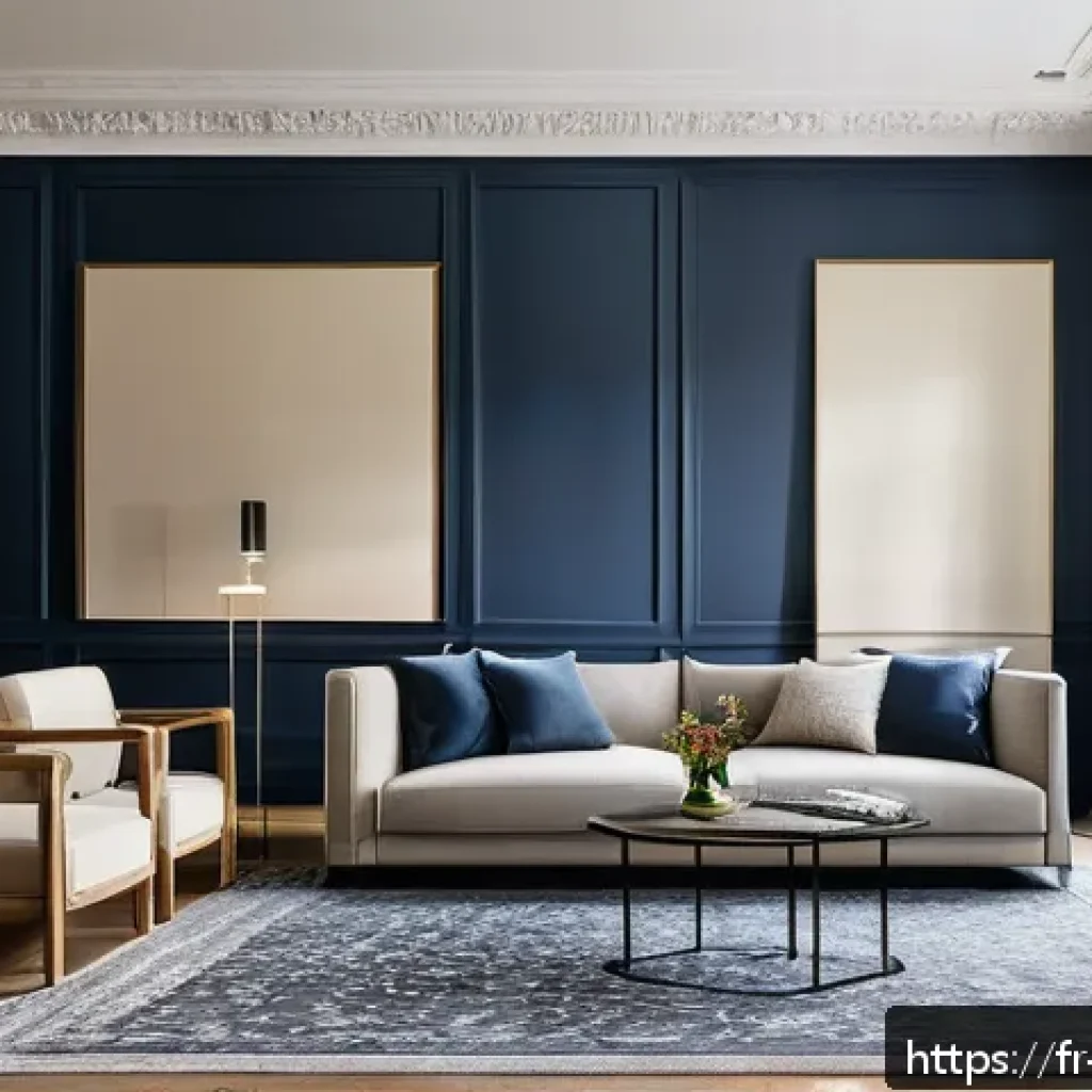 실내건축 실습 중 자주 발생하는 오류 - A modern French living room designed to balance functionality and aesthetics, featuring appropriatel...