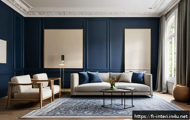 실내건축 실습 중 자주 발생하는 오류 - A modern French living room designed to balance functionality and aesthetics, featuring appropriatel...