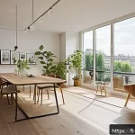 Home 22 실내건축 연봉 평균과 전망 - A sophisticated interior design studio in Paris, featuring a modern workspace with large windows ove...