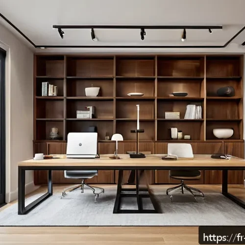 Home 33 실내건축 실기 시험에서의 주요 평가 기준 - A modern, harmonious interior design workspace with large windows allowing natural light to flood in...